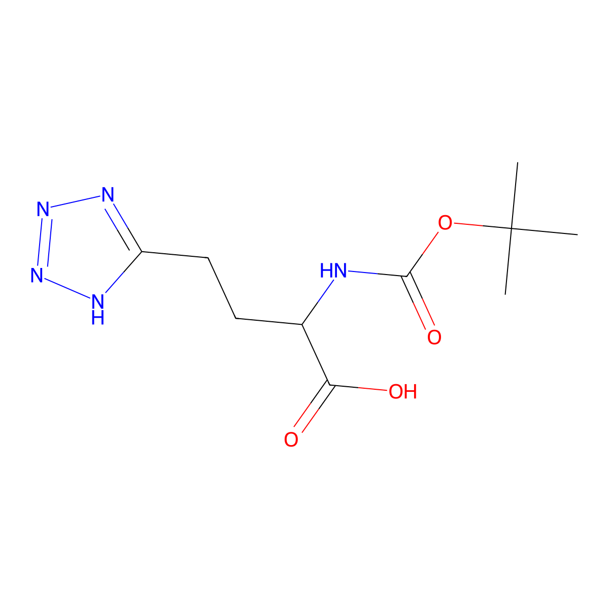 2-{[(tert-butoxy)carbonyl]amino}-4-(1H-1,2,3,4-tetrazol-5-yl)butanoic acid molecular structure, CAS 2351866-64-1