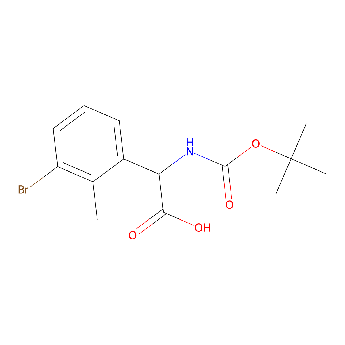 2-(3-Bromo-2-methylphenyl)-2-{[(tert-butoxy)carbonyl]amino}acetic acid molecular structure, CAS 2351869-23-1