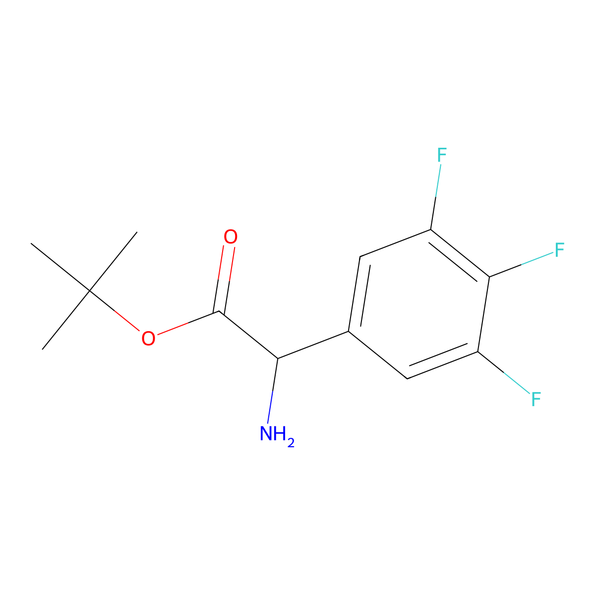 Tert-butyl 2-amino-2-(3,4,5-trifluorophenyl)acetate molecular structure, CAS 2351869-28-6