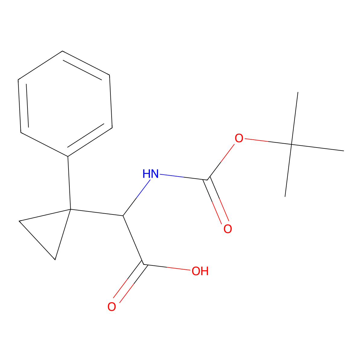 tert-Butoxycarbonylamino-(1-phenyl-cyclopropyl)-acetic acid molecular structure, CAS 2351871-35-5