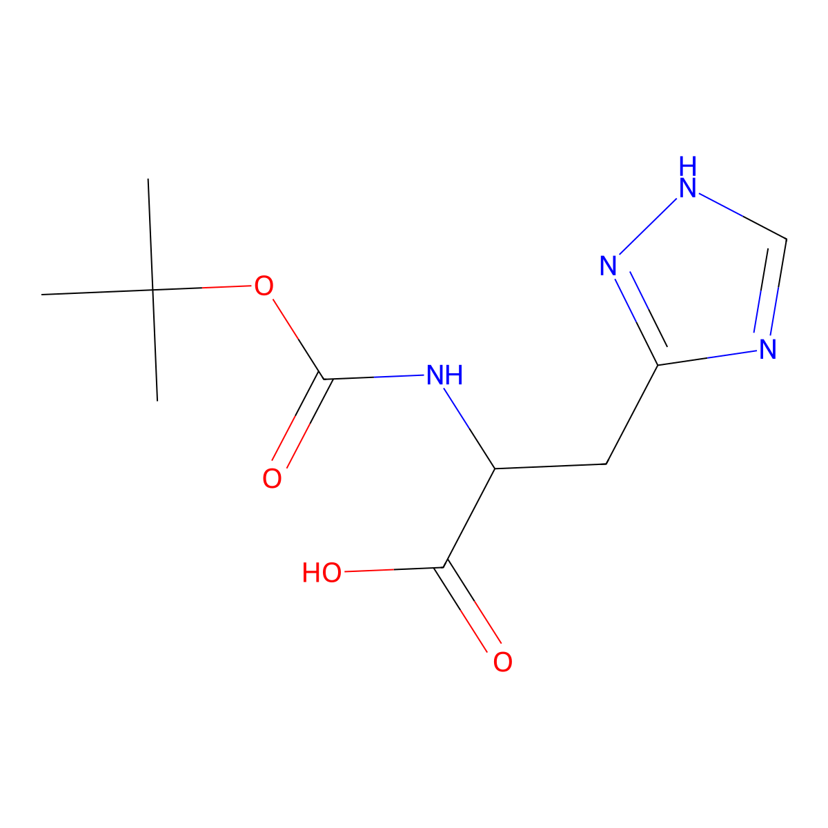 2-{[(tert-butoxy)carbonyl]amino}-3-(1H-1,2,4-triazol-3-yl)propanoic acid molecular structure, CAS 2351871-60-6