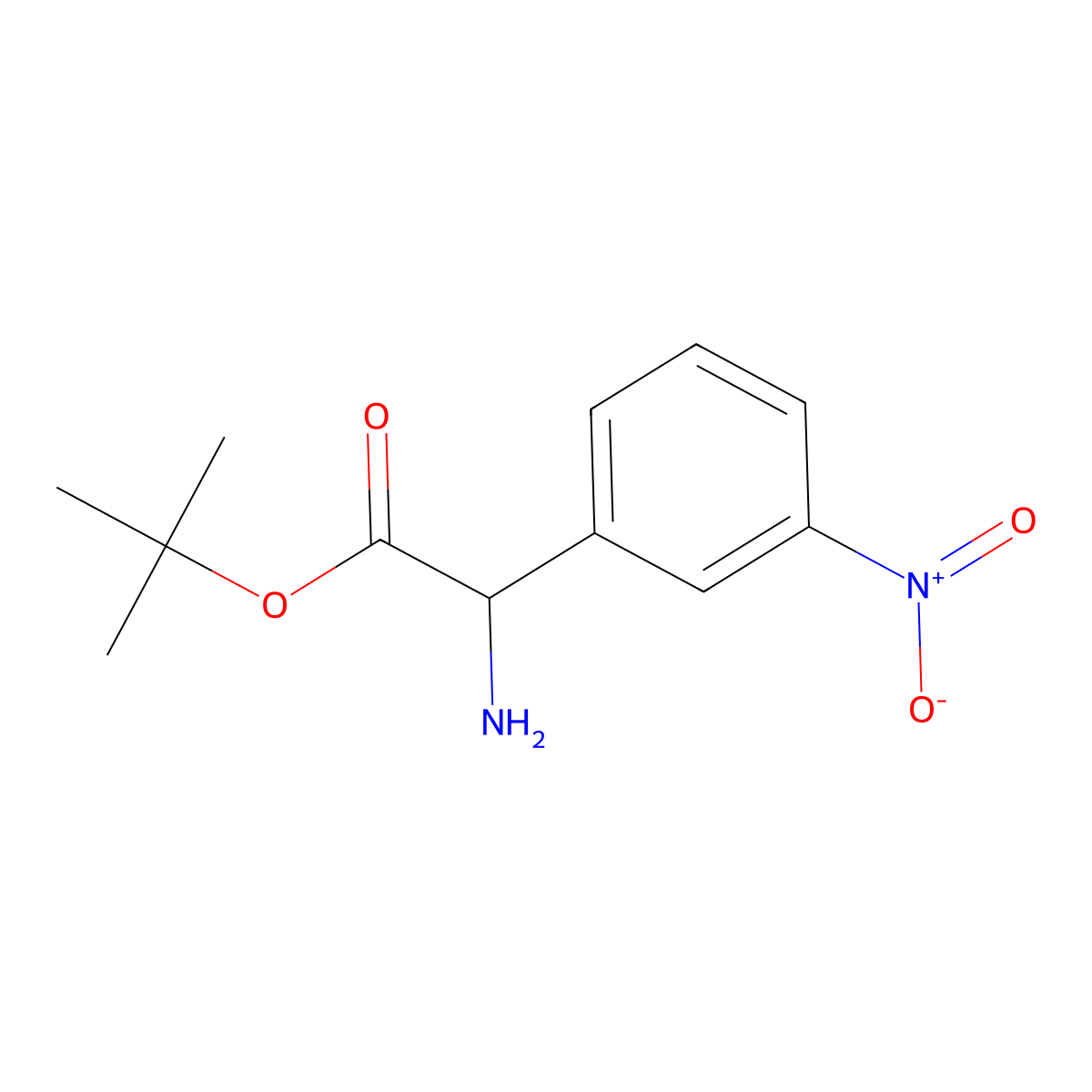 Tert-butyl 2-amino-2-(3-nitrophenyl)acetate molecular structure, CAS 2351871-71-9