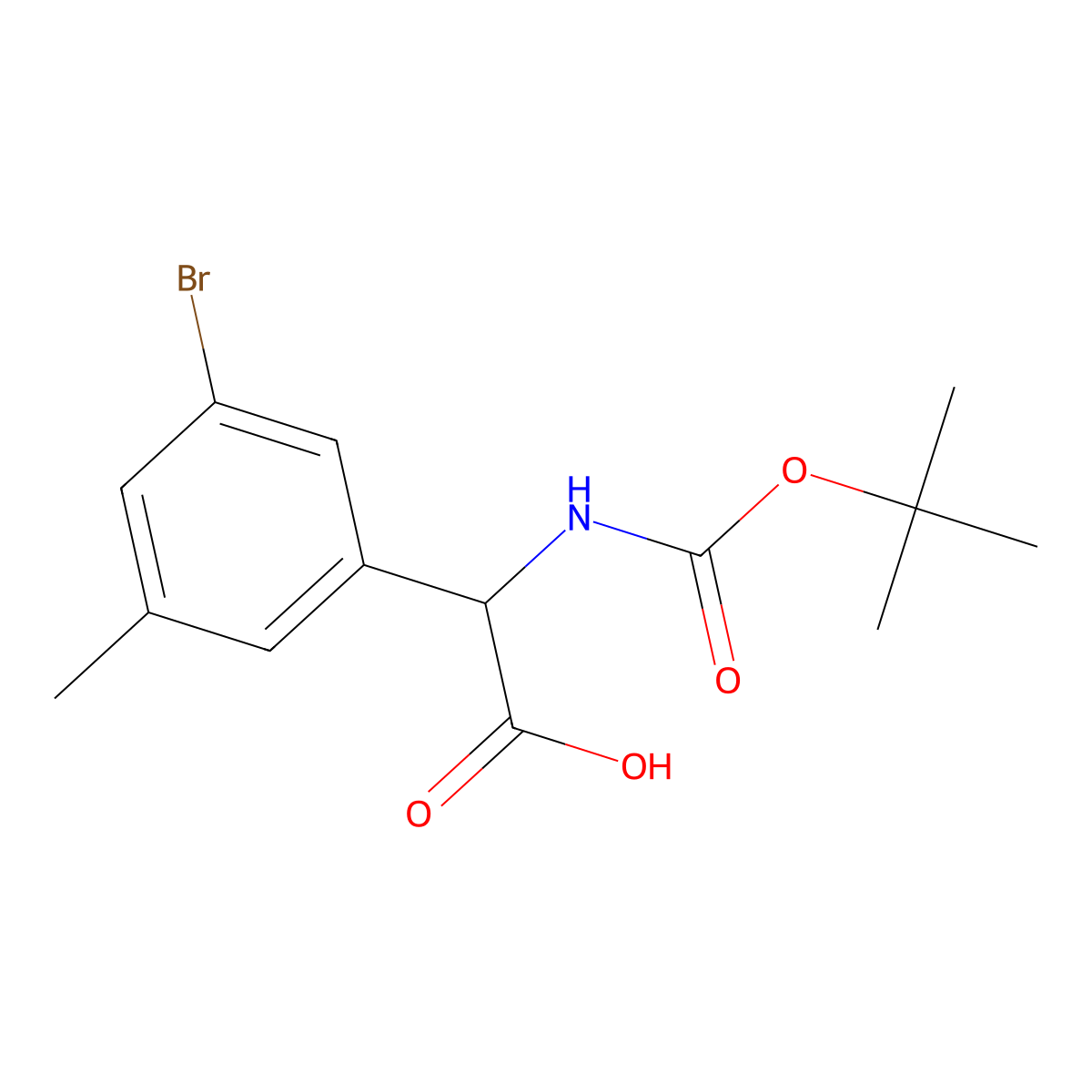 2-(3-Bromo-5-methylphenyl)-2-{[(tert-butoxy)carbonyl]amino}aceticacid molecular structure, CAS 2351872-08-5