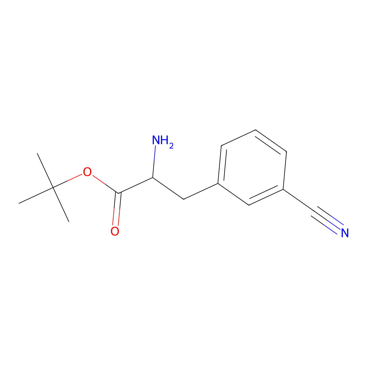 Tert-butyl 2-amino-3-(3-cyanophenyl)propanoate molecular structure, CAS 2351876-41-8