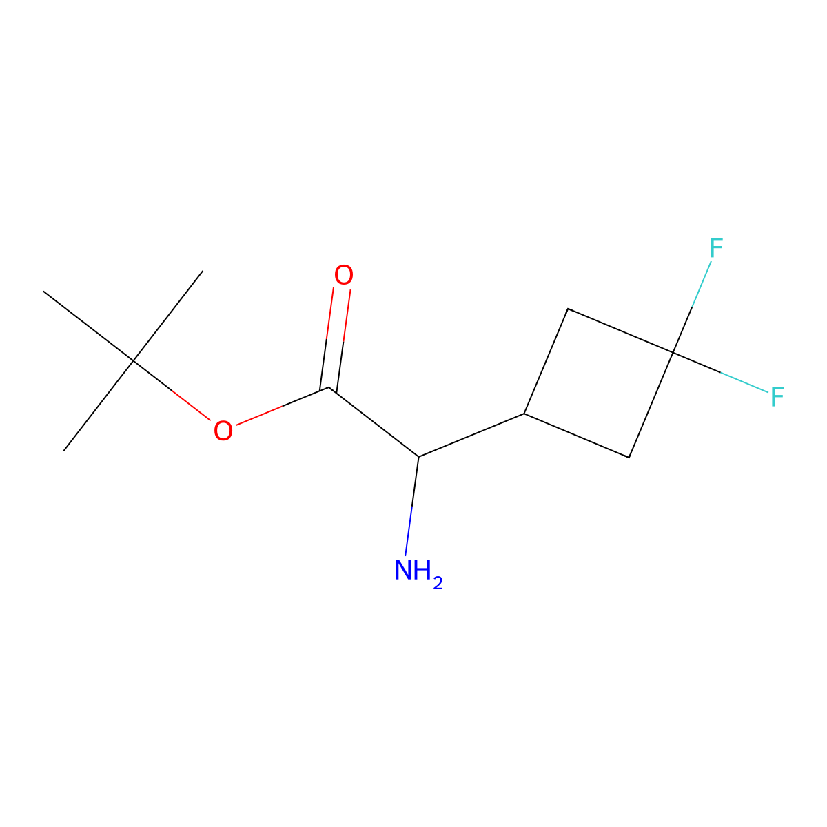 Tert-butyl 2-amino-2-(3,3-difluorocyclobutyl)acetate molecular structure, CAS 2351879-79-1