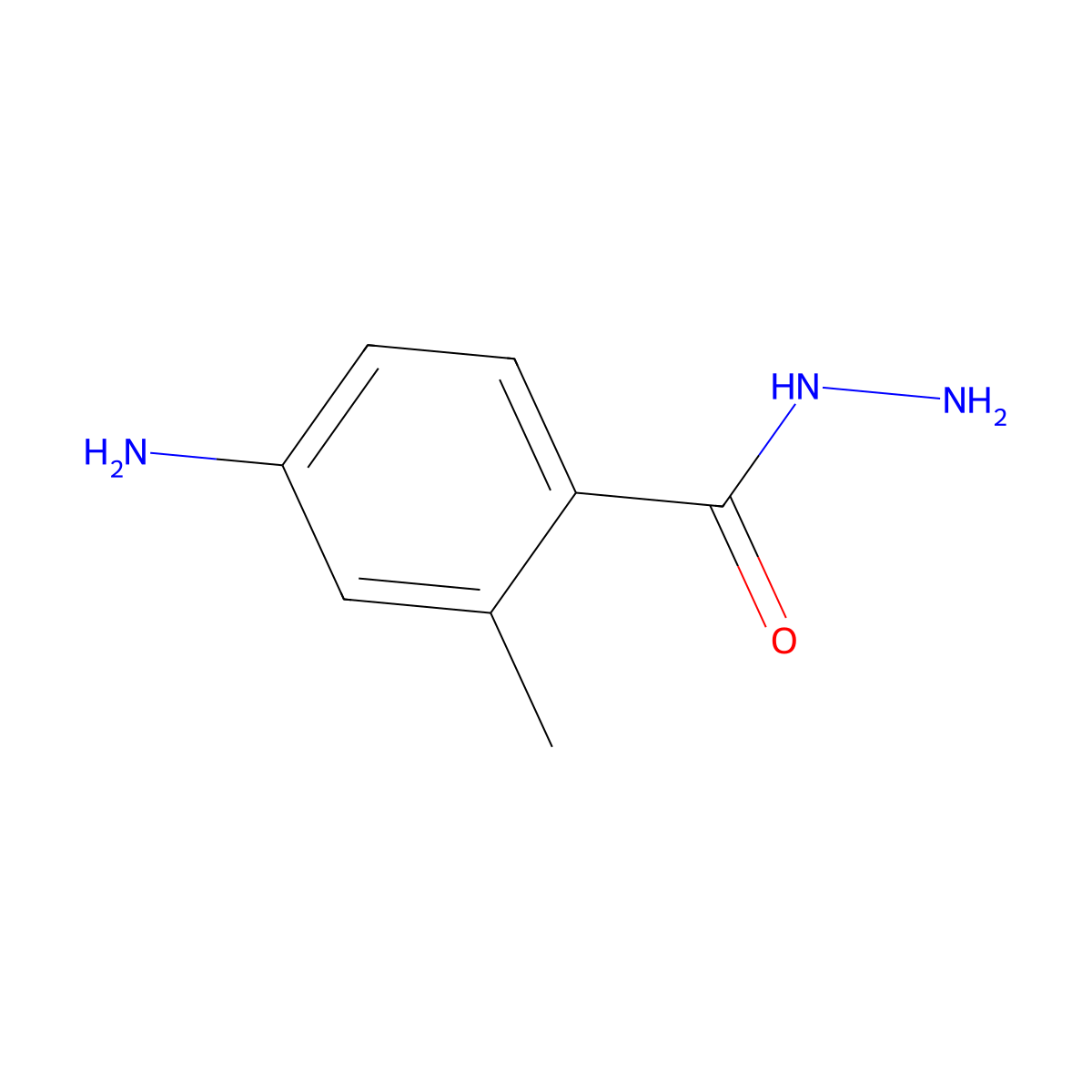 4-Amino-2-methylbenzohydrazide molecular structure, CAS 2351881-35-9