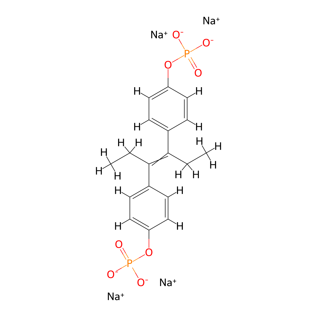 Tetrasodium (3E)-3-hexene-3,4-diyldi-4,1-phenylene bis(phosphate) molecular structure, CAS 23519-26-8