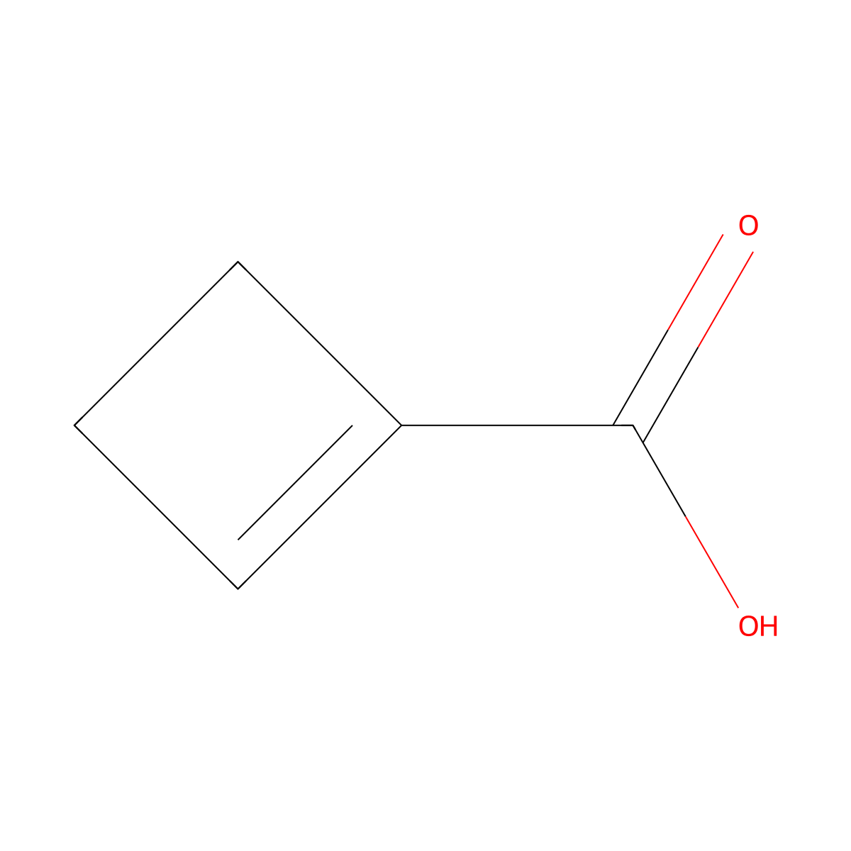 Cyclobut-1-ene-1-carboxylic acid molecular structure, CAS 23519-90-6