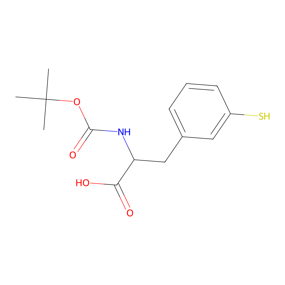 2-{[(Tert-butoxy)carbonyl]amino}-3-(3-sulfanylphenyl)propanoic acid molecular structure, CAS 2351915-01-8