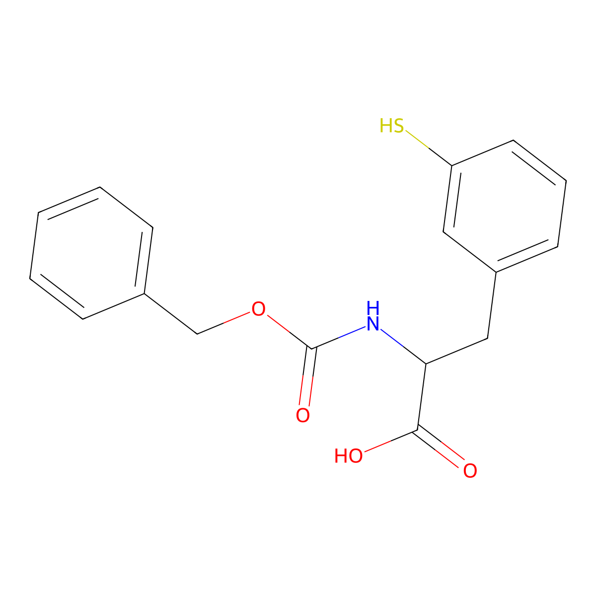 2-{[(Benzyloxy)carbonyl]amino}-3-(3-sulfanylphenyl)propanoic acid molecular structure, CAS 2351920-42-6