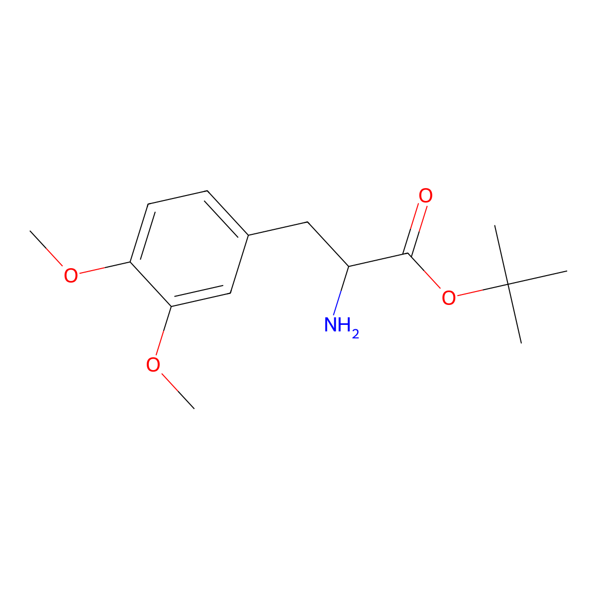 Tert-butyl 2-amino-3-(3,4-dimethoxyphenyl)propanoate molecular structure, CAS 2351920-85-7