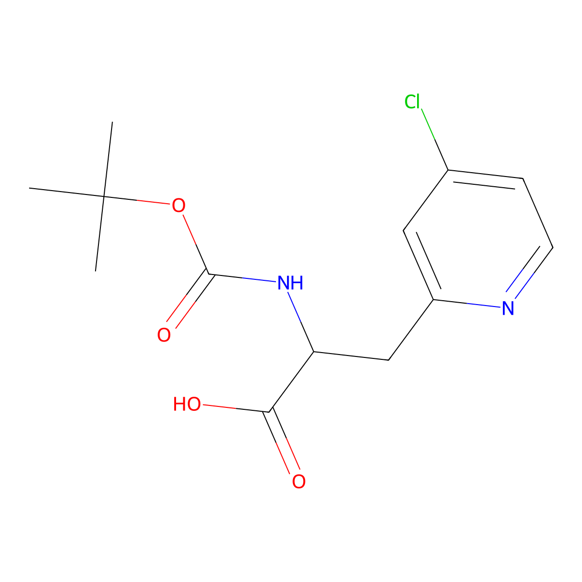 2-{[(Tert-butoxy)carbonyl]amino}-3-(4-chloropyridin-2-yl)propanoic acid molecular structure, CAS 2351921-20-3