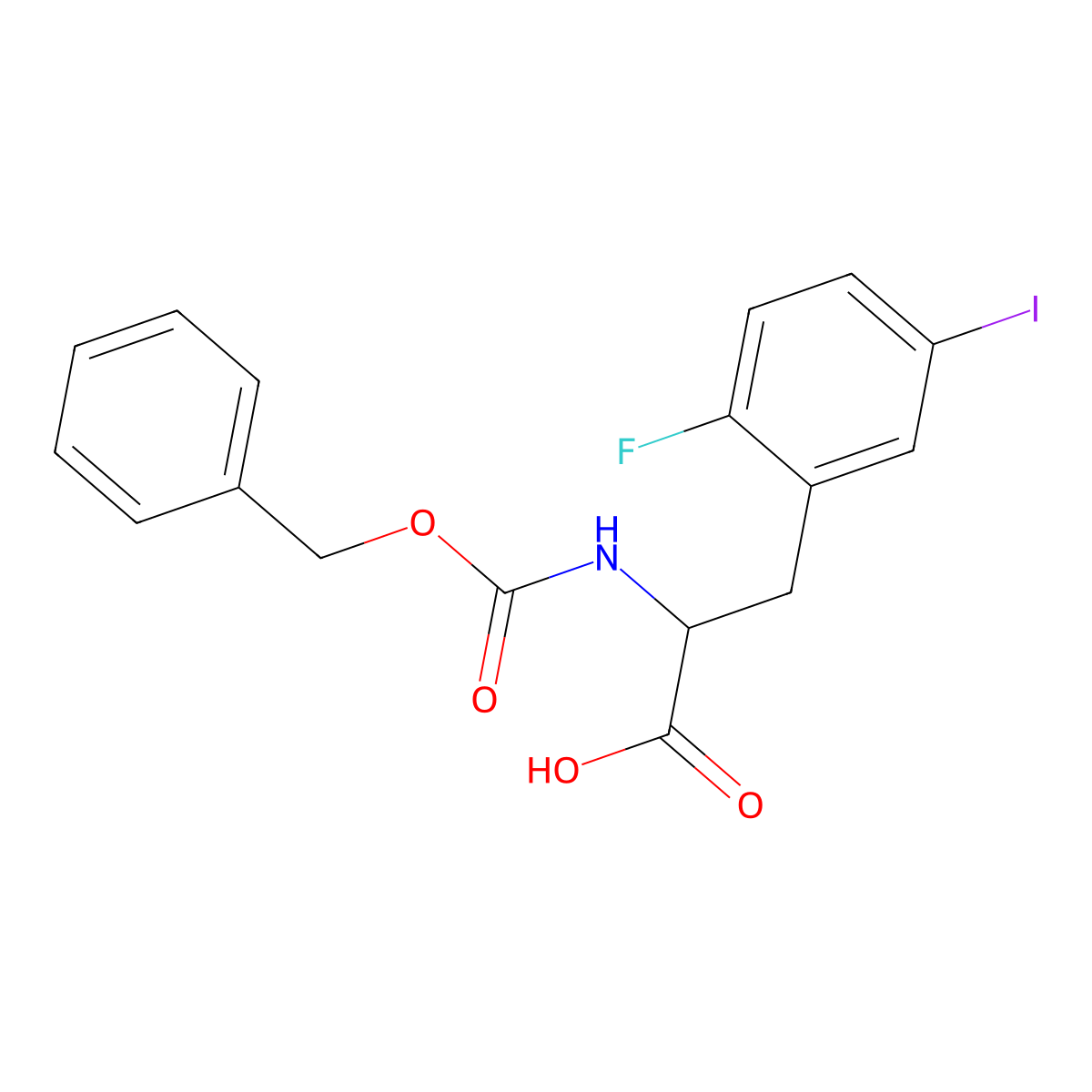 2-{[(Benzyloxy)carbonyl]amino}-3-(2-fluoro-5-iodophenyl)propanoic acid molecular structure, CAS 2351924-46-2