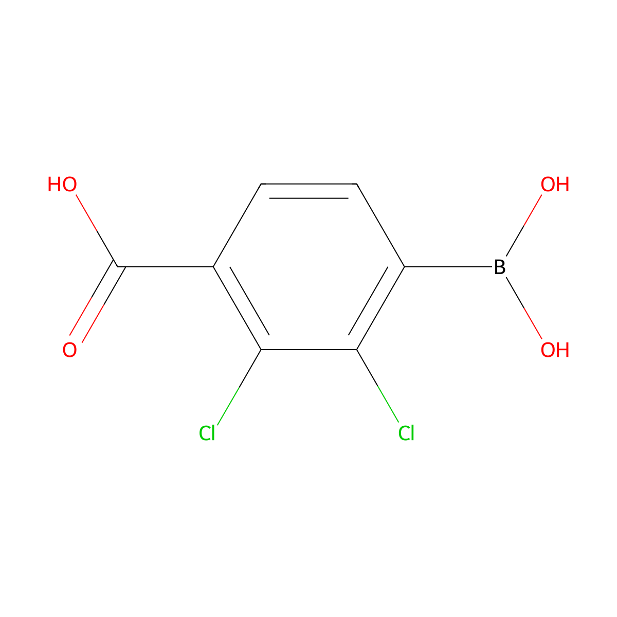 4-Borono-2,3-dichlorobenzoic acid molecular structure, CAS 2351934-06-8