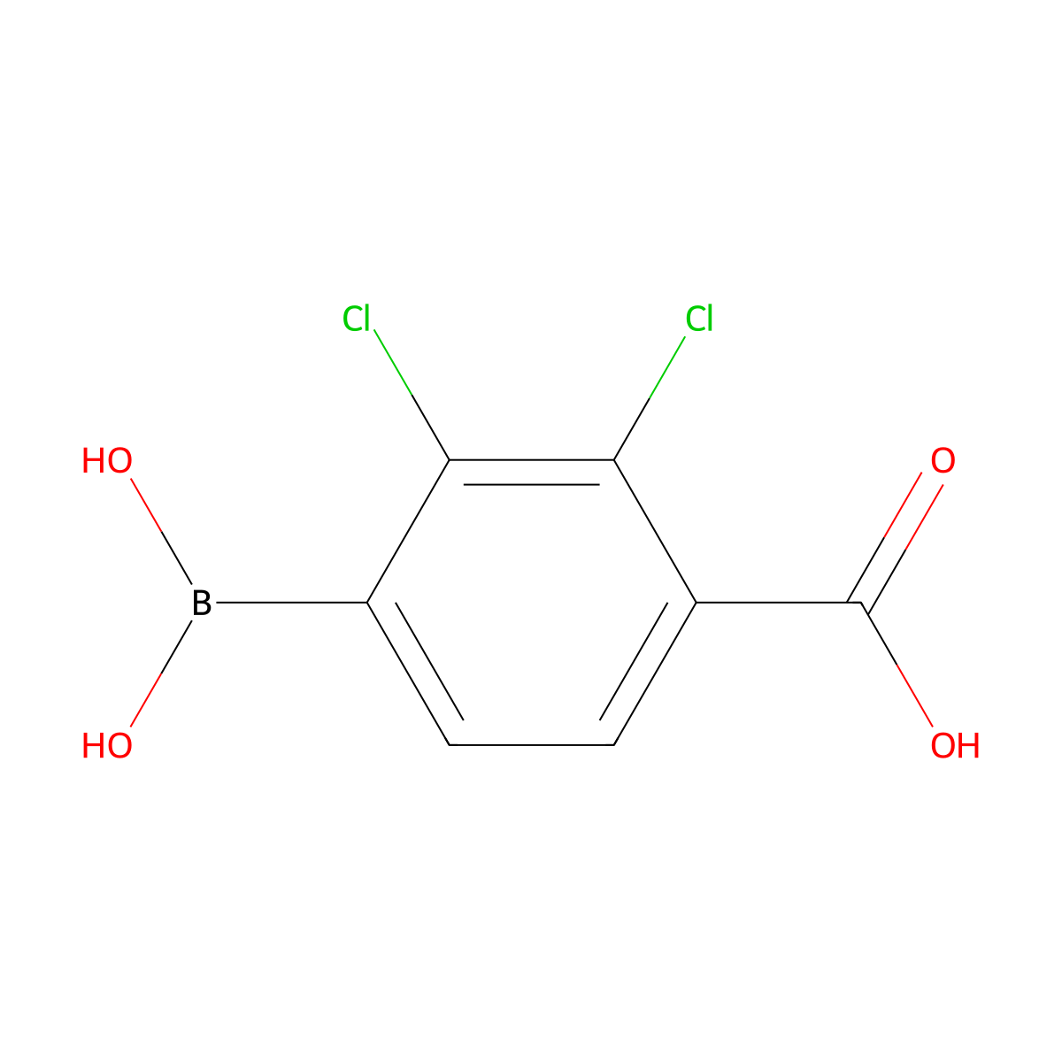4-Borono-2,3-dichlorobenzoic acid molecular structure, CAS 2351934-06-8