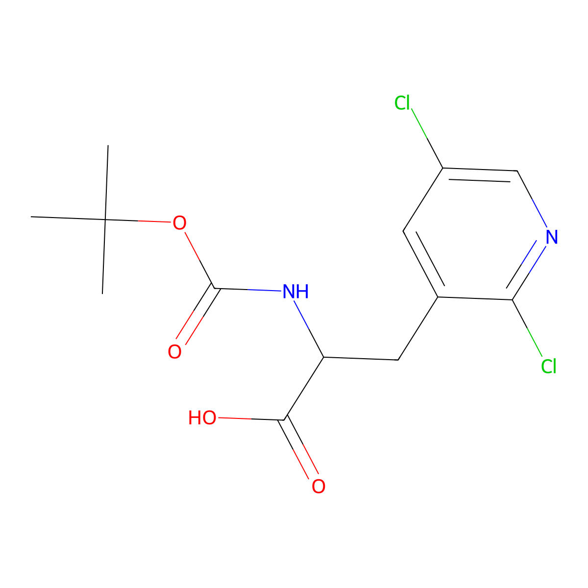 2-{[(Tert-butoxy)carbonyl]amino}-3-(2,5-dichloropyridin-3-yl)propanoic acid molecular structure, CAS 2351947-39-0