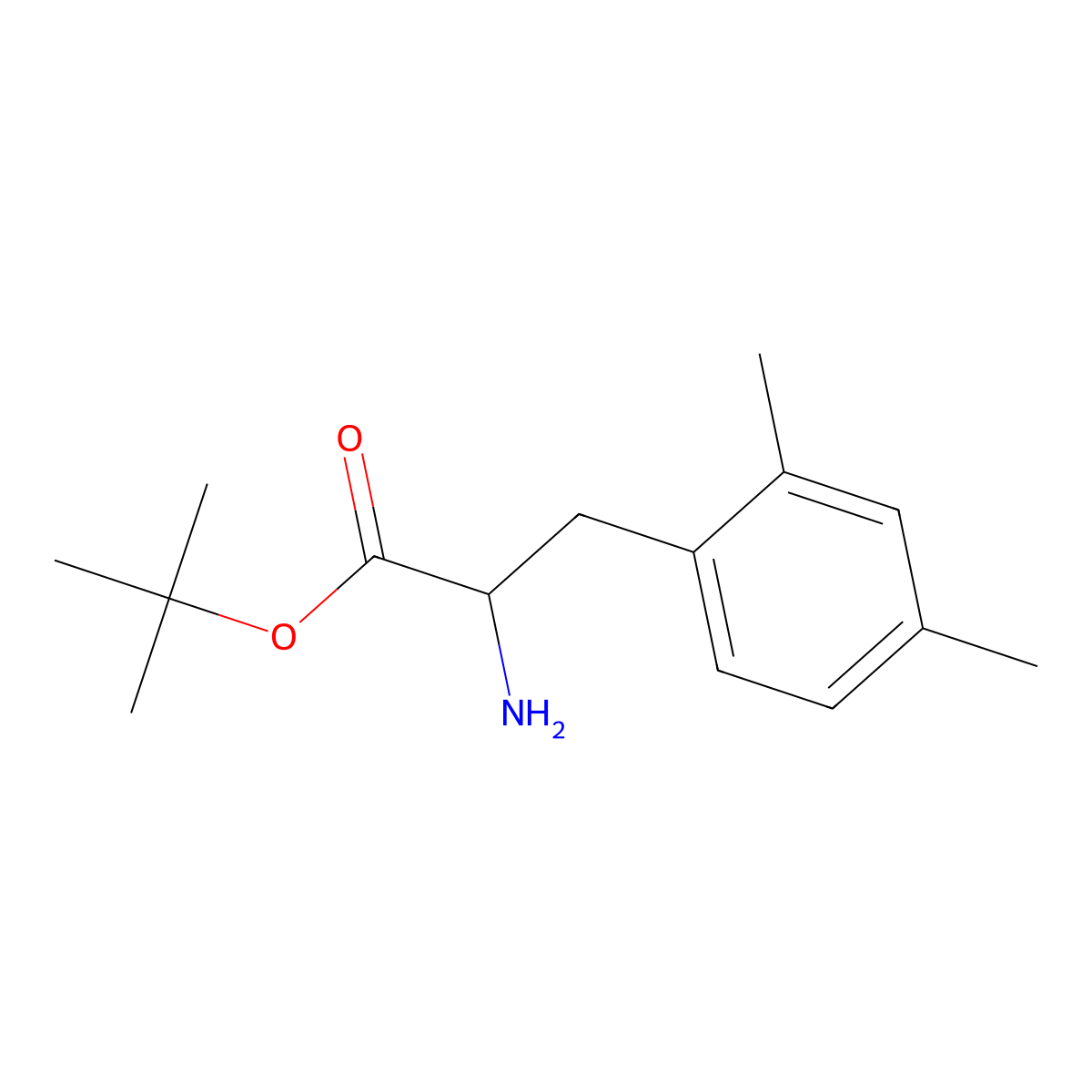 Tert-butyl 2-amino-3-(2,4-dimethylphenyl)propanoate molecular structure, CAS 2351948-82-6