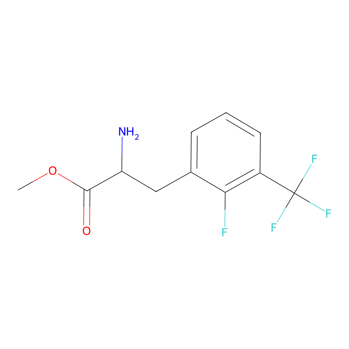 Methyl 2-amino-3-[2-fluoro-3-(trifluoromethyl)phenyl]propanoate molecular structure, CAS 2351976-98-0