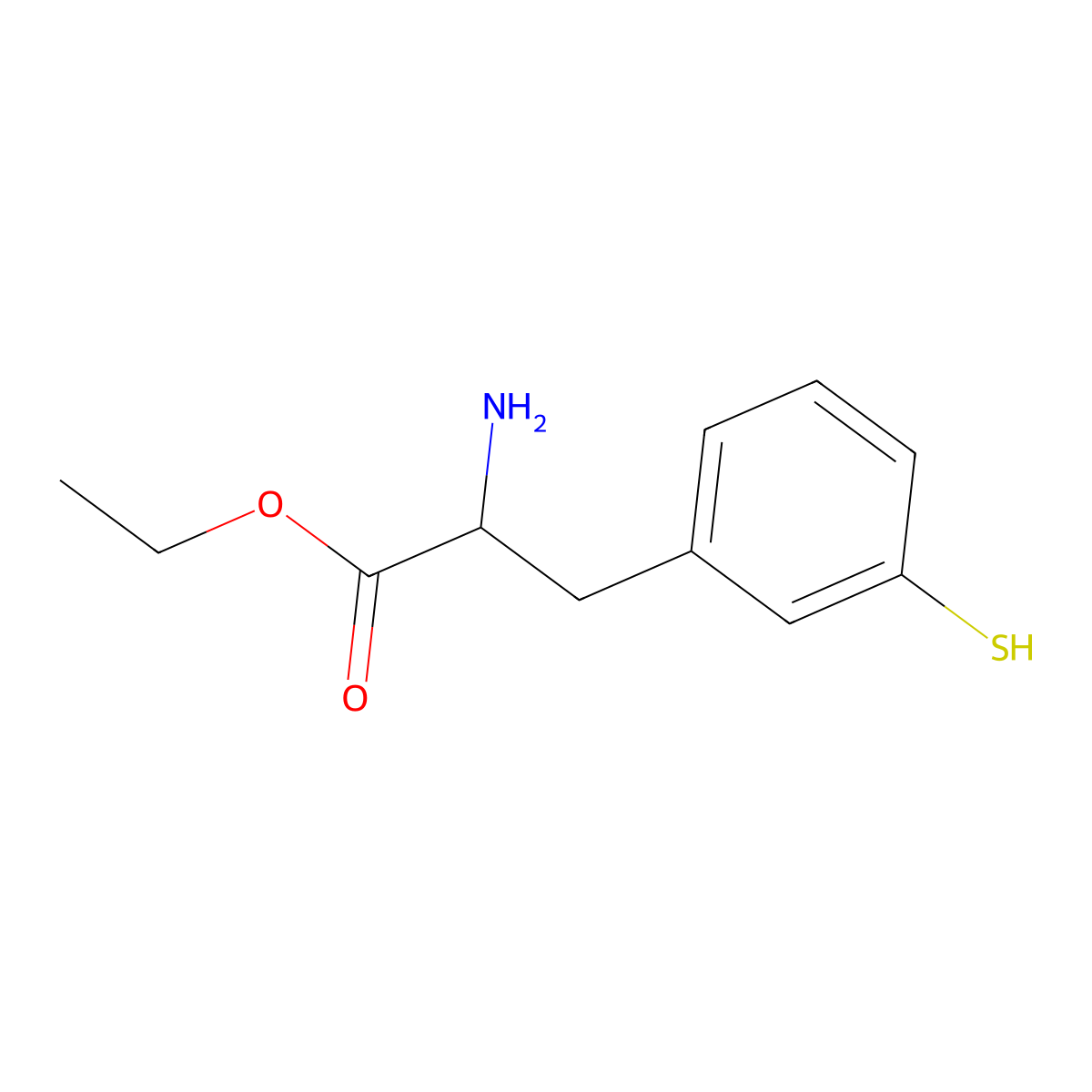 Ethyl 2-amino-3-(3-sulfanylphenyl)propanoate molecular structure, CAS 2351978-47-5