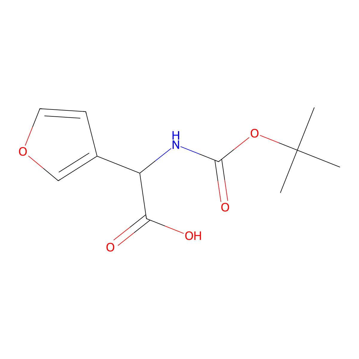 2-{[(Tert-butoxy)carbonyl]amino}-2-(furan-3-yl)aceticacid molecular structure, CAS 2351978-85-1