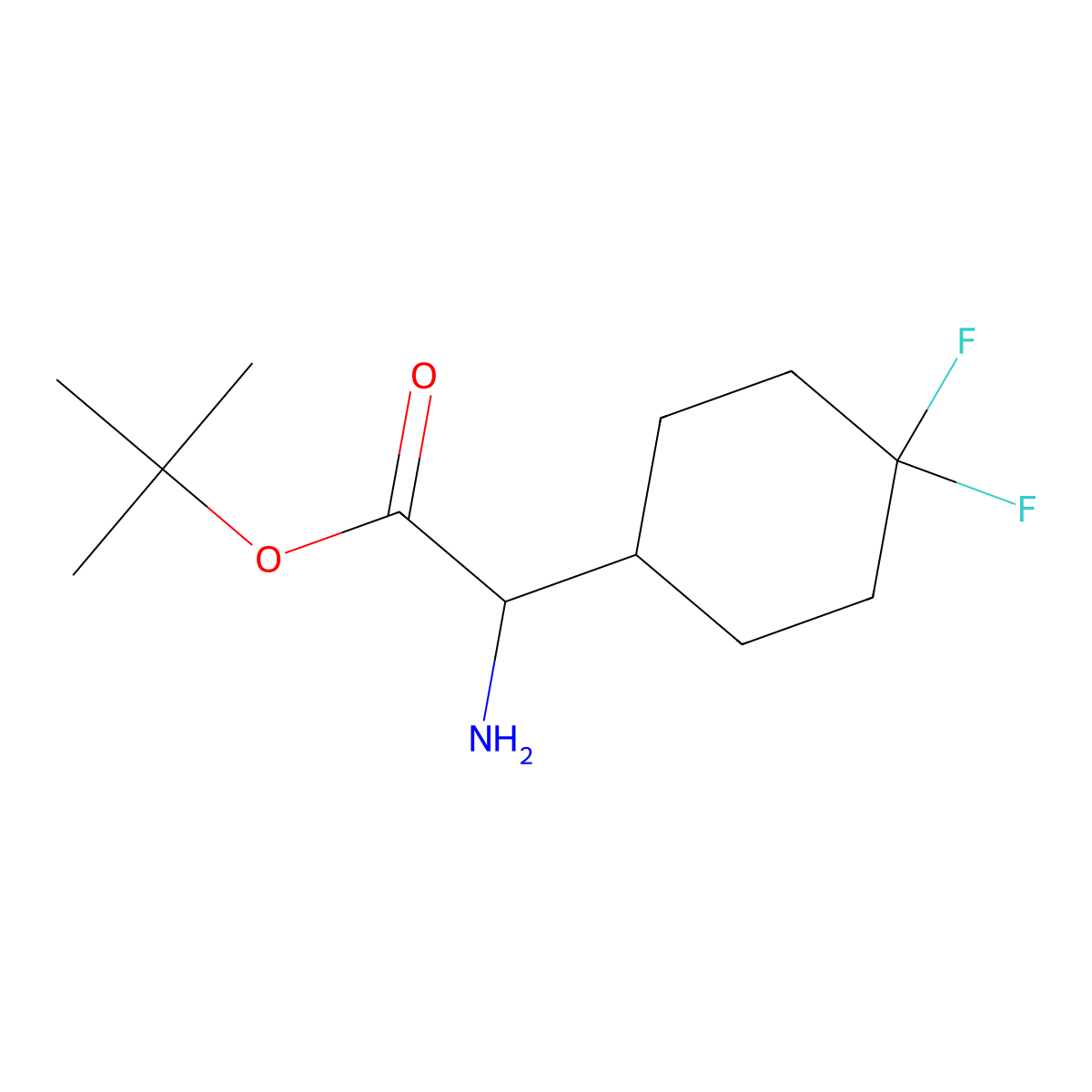 tert-Butyl 2-amino-2-(4,4-difluorocyclohexyl)acetate molecular structure, CAS 2351981-52-5