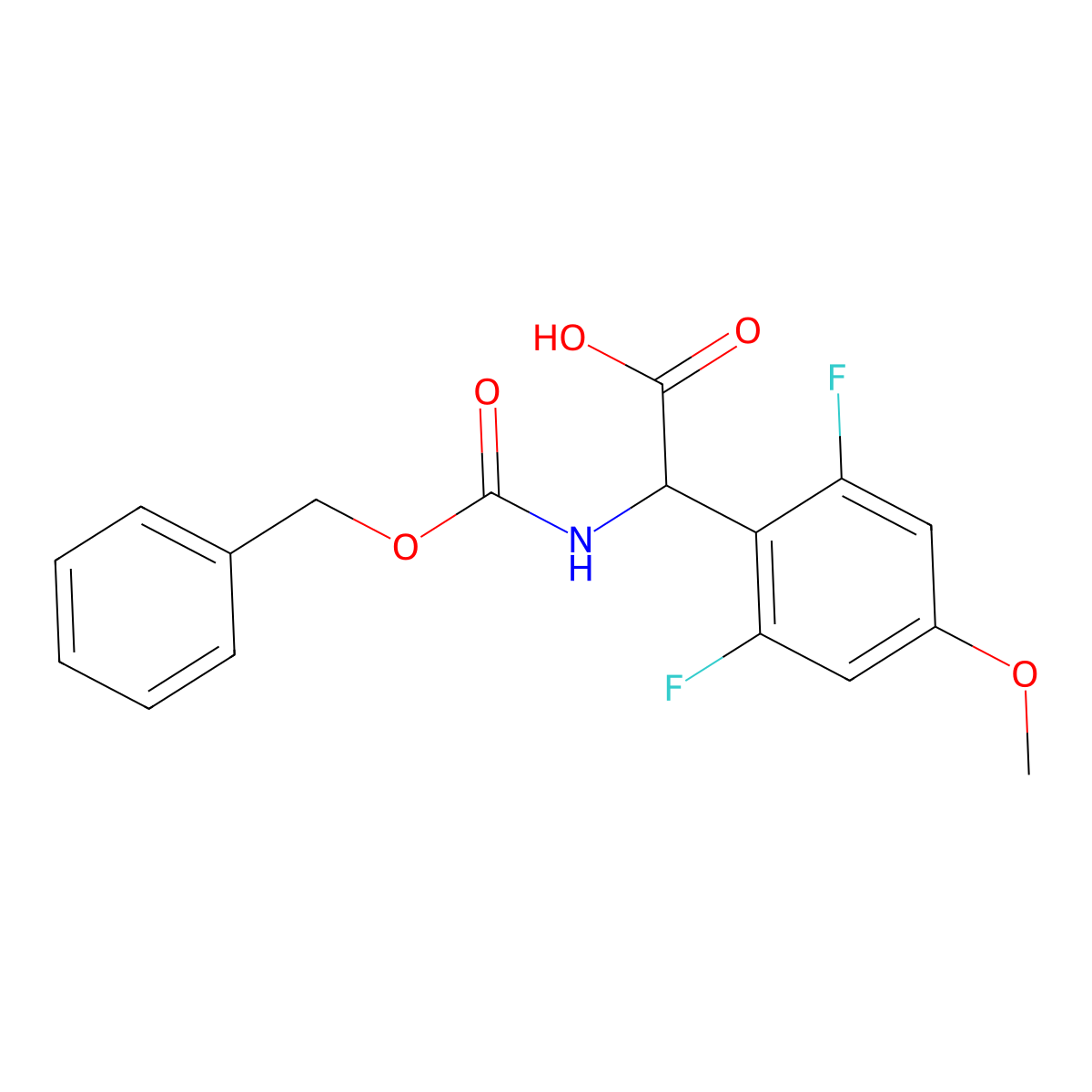 2-{[(Benzyloxy)carbonyl]amino}-2-(2,6-difluoro-4-methoxyphenyl)acetic acid molecular structure, CAS 2351984-57-9