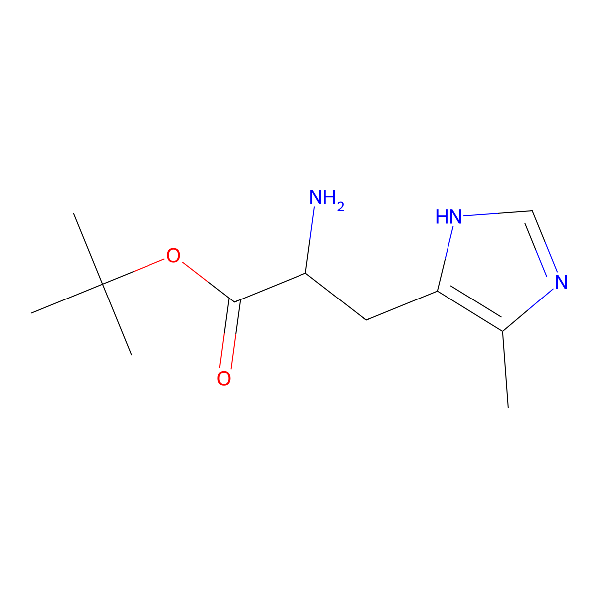 tert-butyl 2-amino-3-(4-methyl-1H-imidazol-5-yl)propanoate molecular structure, CAS 2351985-06-1