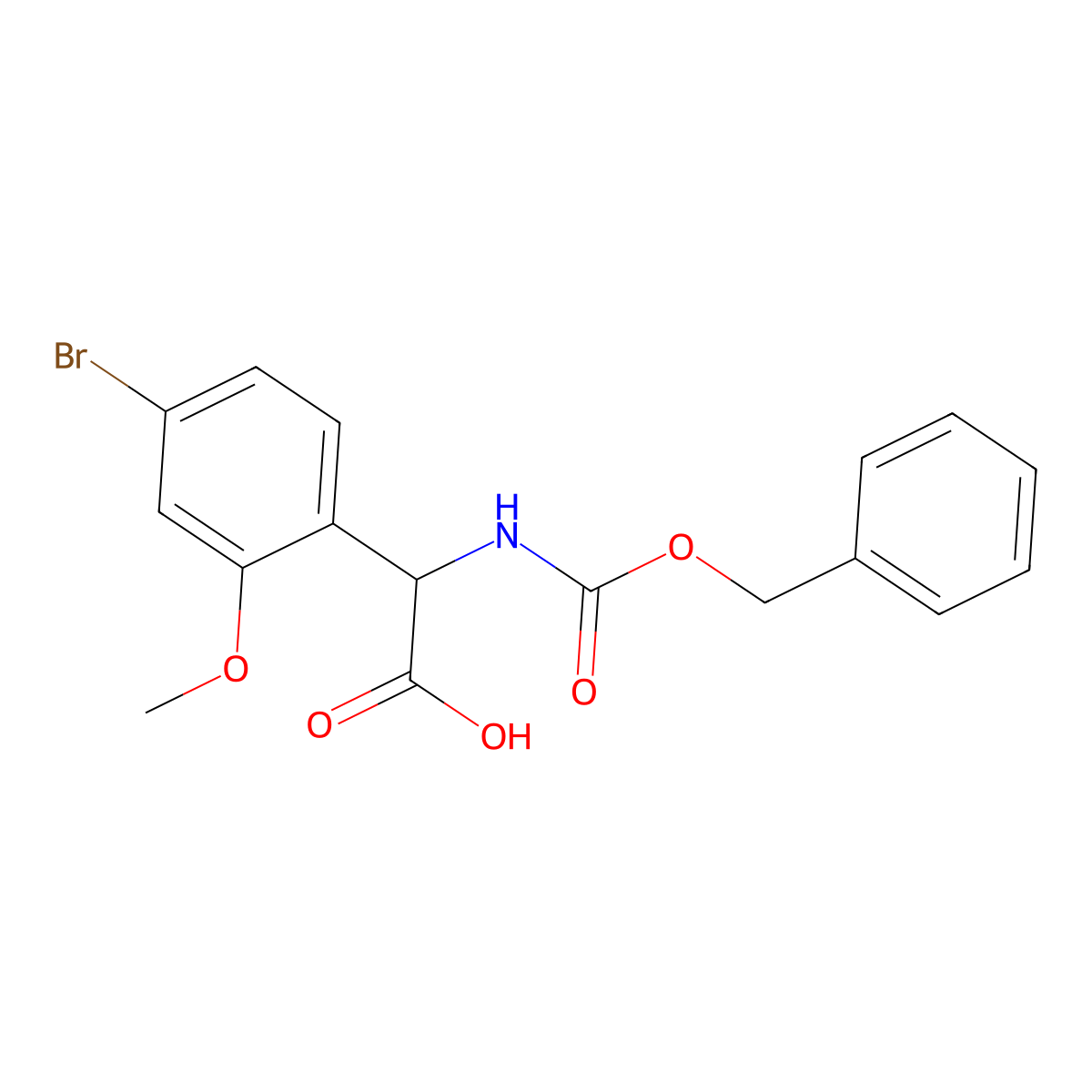 2-{[(Benzyloxy)carbonyl]amino}-2-(4-bromo-2-methoxyphenyl)acetic acid molecular structure, CAS 2351987-13-6