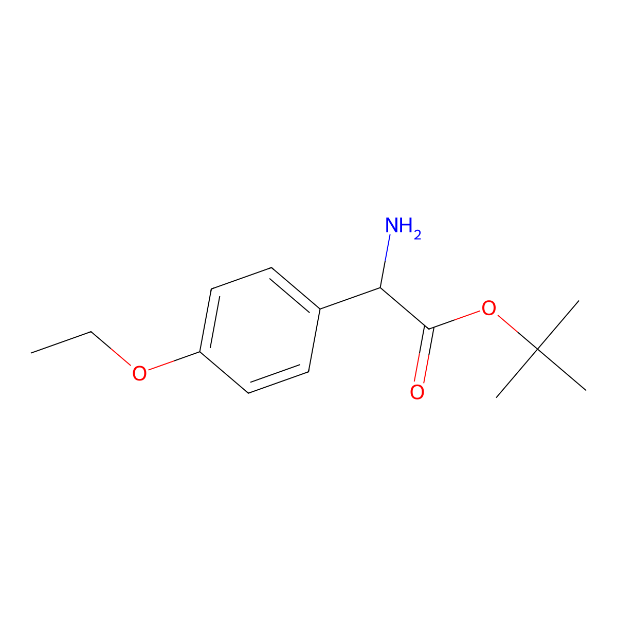 Tert-butyl 2-amino-2-(4-ethoxyphenyl)acetate molecular structure, CAS 2351993-62-7