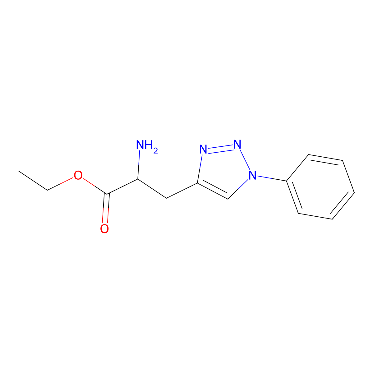 ethyl 2-amino-3-(1-phenyl-1H-1,2,3-triazol-4-yl)propanoate molecular structure, CAS 2351995-72-5