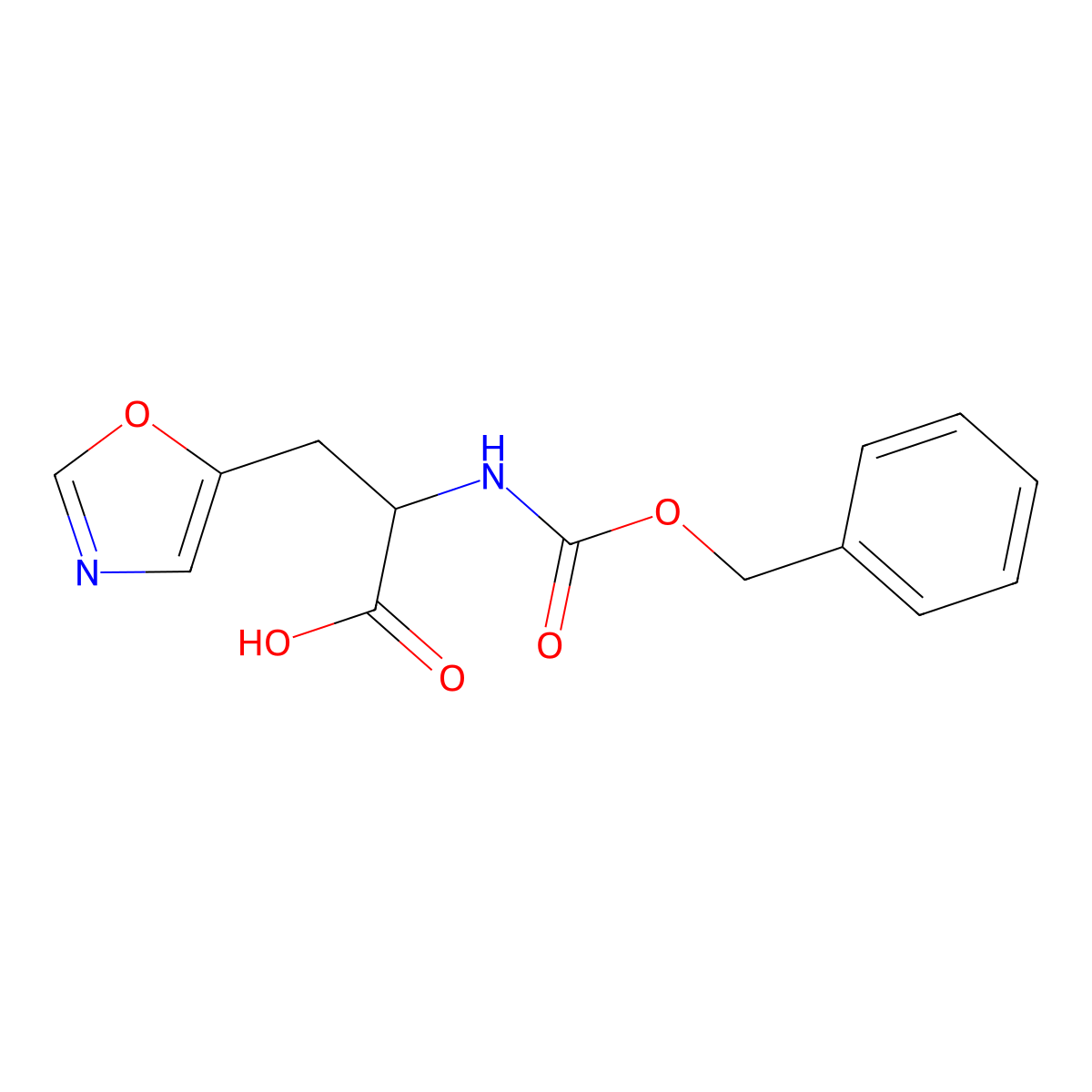 2-{[(Benzyloxy)carbonyl]amino}-3-(1,3-oxazol-5-yl)propanoic acid molecular structure, CAS 2351999-49-8