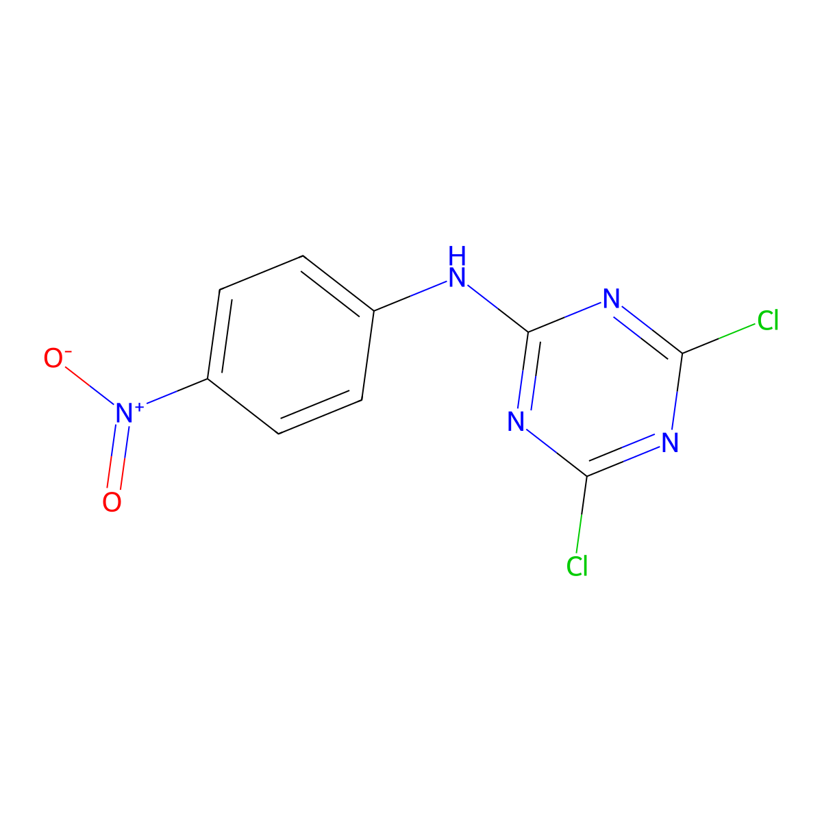 4,6-Dichloro-N-(4-nitrophenyl)-1,3,5-triazin-2-amine molecular structure, CAS 2352-36-5
