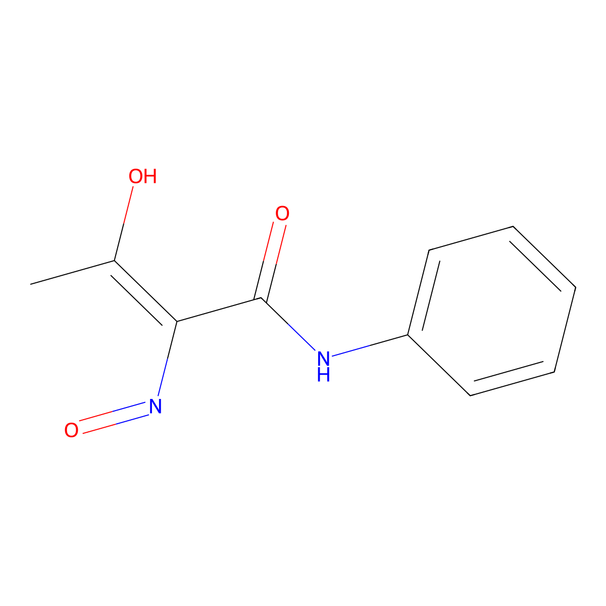 (2Z)-2-(hydroxyimino)-3-oxo-N-phenylbutanamide molecular structure, CAS 2352-40-1