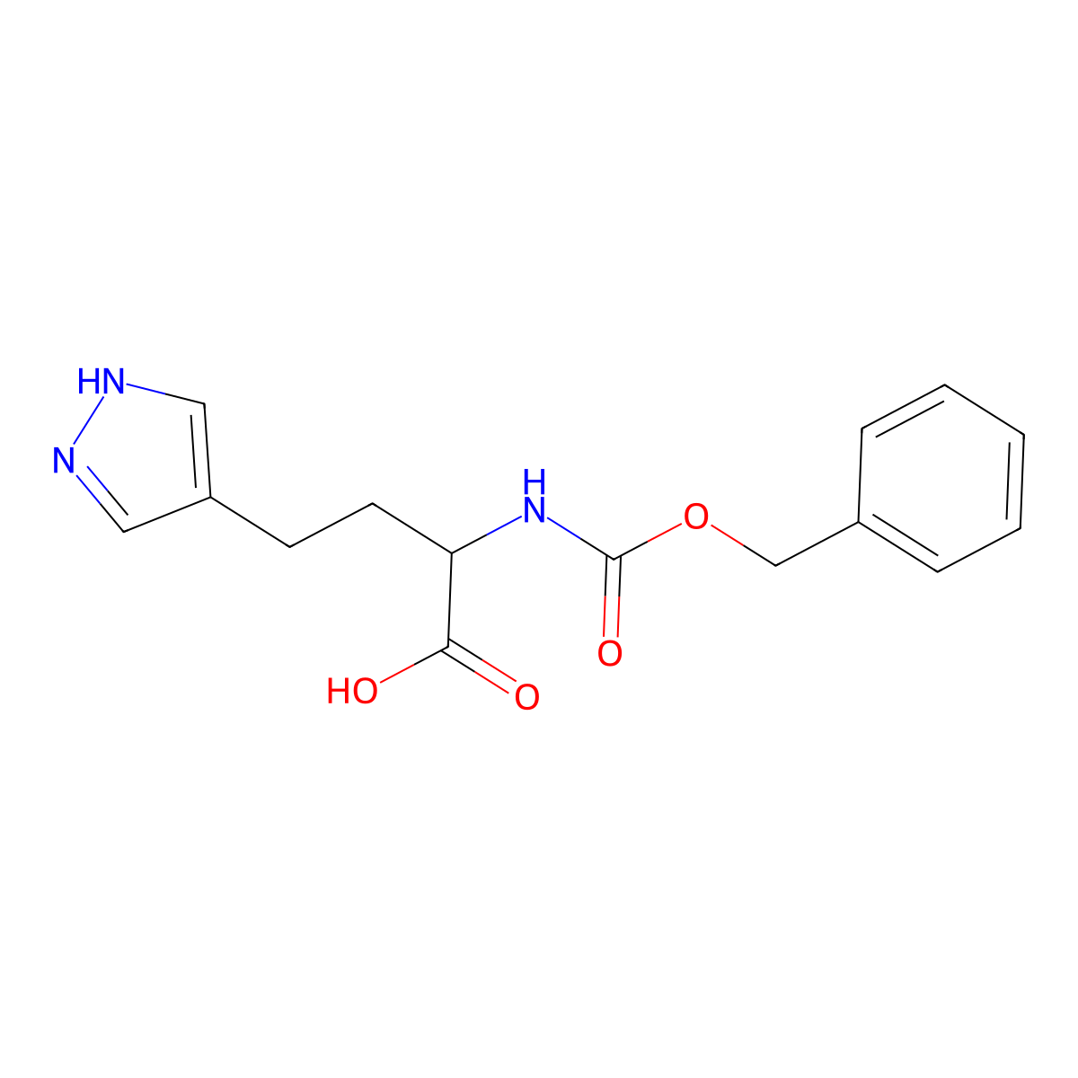 2-{[(benzyloxy)carbonyl]amino}-4-(1H-pyrazol-4-yl)butanoic acid molecular structure, CAS 2352000-34-9