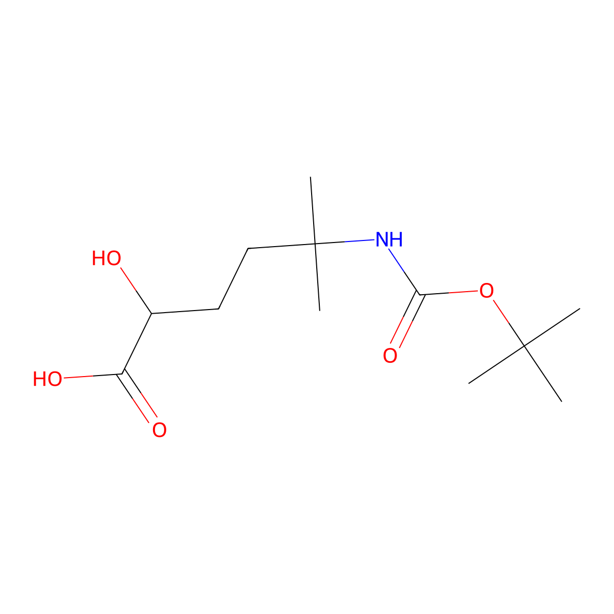 5-{[(Tert-butoxy)carbonyl]amino}-2-hydroxy-5-methylhexanoic acid molecular structure, CAS 2352001-65-9