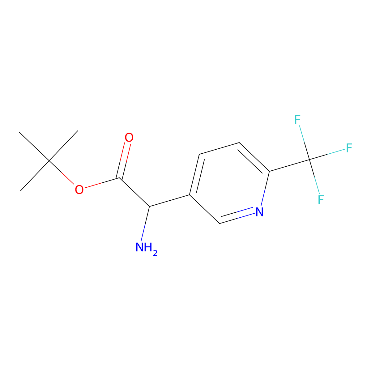 Tert-butyl 2-amino-2-[6-(trifluoromethyl)pyridin-3-yl]acetate molecular structure, CAS 2352007-40-8