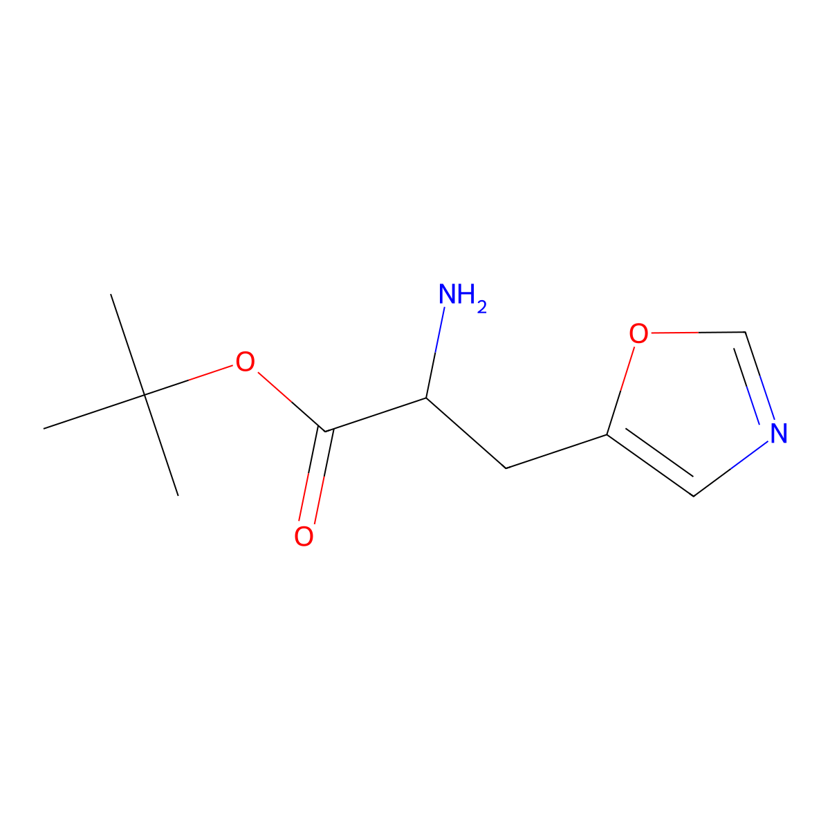 Tert-butyl 2-amino-3-(1,3-oxazol-5-yl)propanoate molecular structure, CAS 2352007-59-9