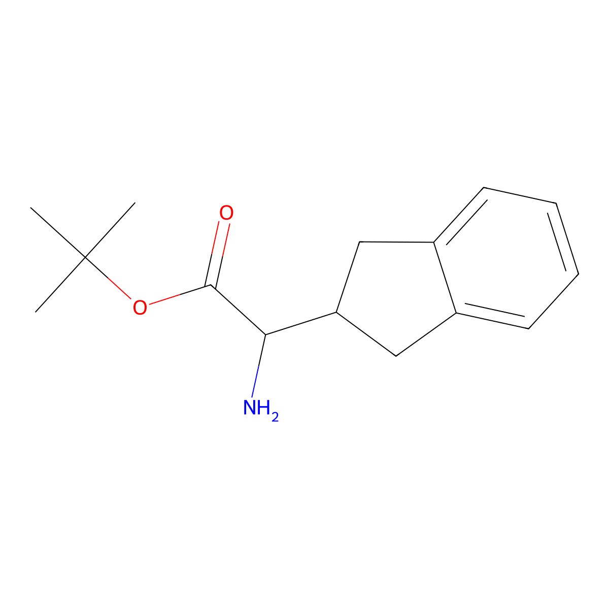 tert-butyl 2-amino-2-(2,3-dihydro-1H-inden-2-yl)acetate molecular structure, CAS 2352008-04-7