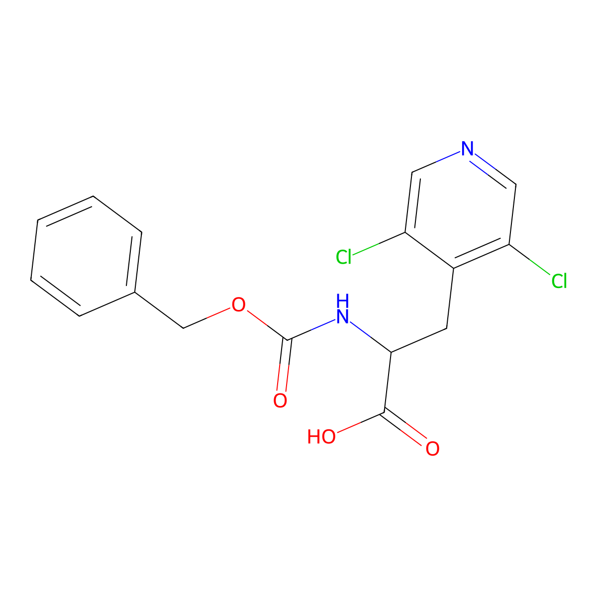 2-{[(Benzyloxy)carbonyl]amino}-3-(3,5-dichloropyridin-4-yl)propanoic acid molecular structure, CAS 2352009-57-3