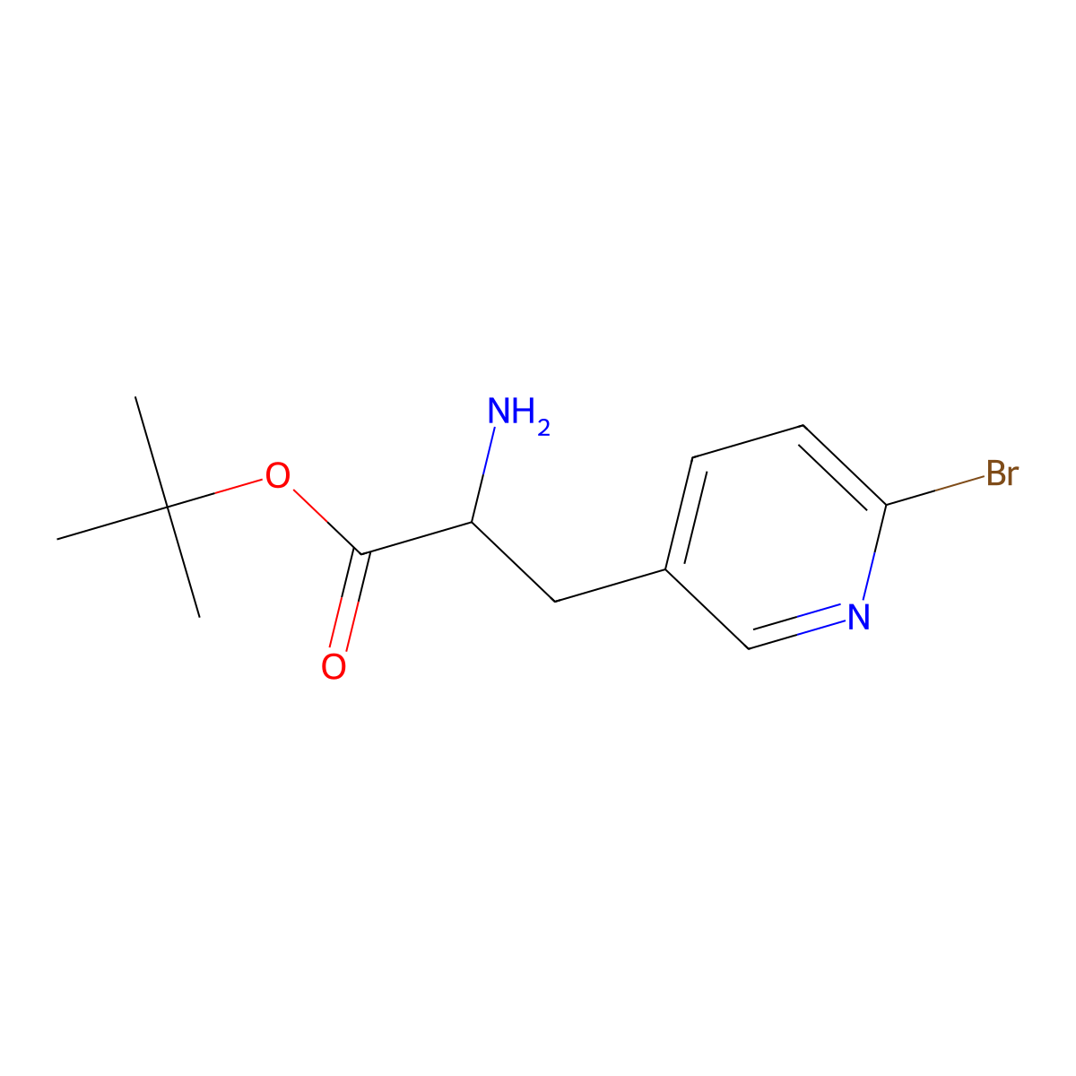 tert-Butyl 2-amino-3-(6-bromopyridin-3-yl)propanoate molecular structure, CAS 2352011-45-9