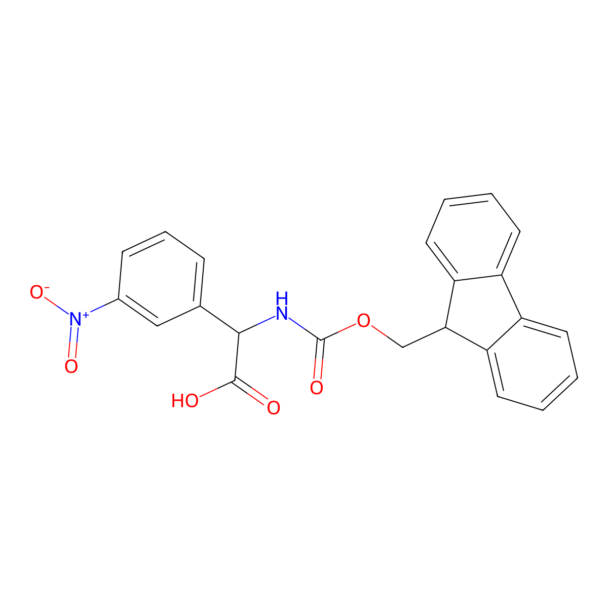 2-{[(9H-fluoren-9-ylmethoxy)carbonyl]amino}-2-(3-nitrophenyl)acetic acid molecular structure, CAS 2352011-47-1