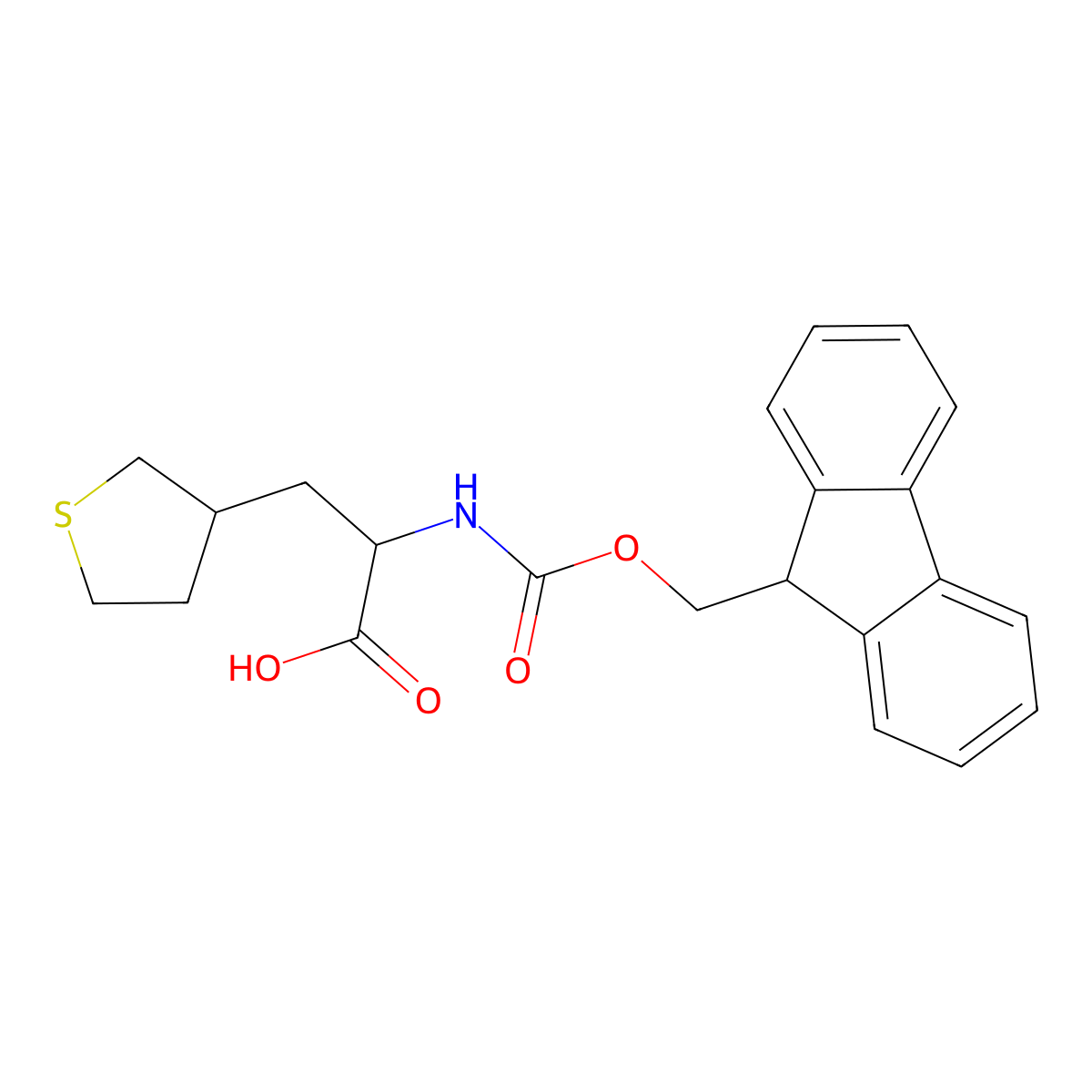 2-({[(9H-fluoren-9-yl)methoxy]carbonyl}amino)-3-(thiolan-3-yl)propanoic acid molecular structure, CAS 2352013-73-9