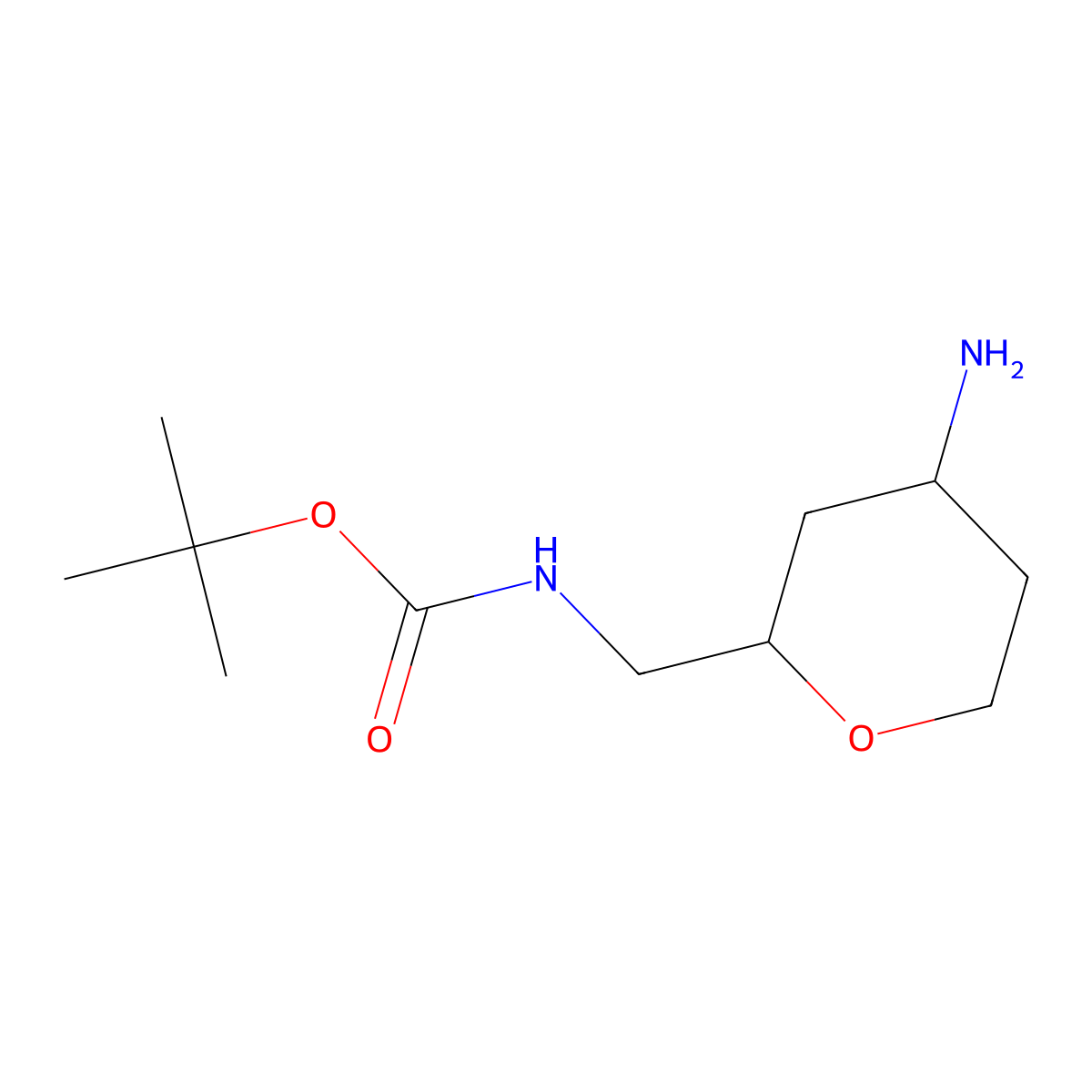 tert-butyl N-((4-aminooxan-2-yl)methyl)carbamate molecular structure, CAS 2352018-52-9