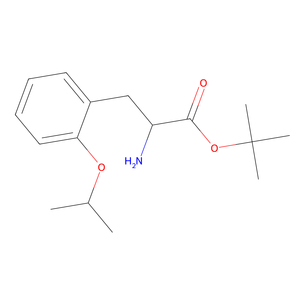 Tert-butyl 2-amino-3-[2-(propan-2-yloxy)phenyl]propanoate molecular structure, CAS 2352020-17-6