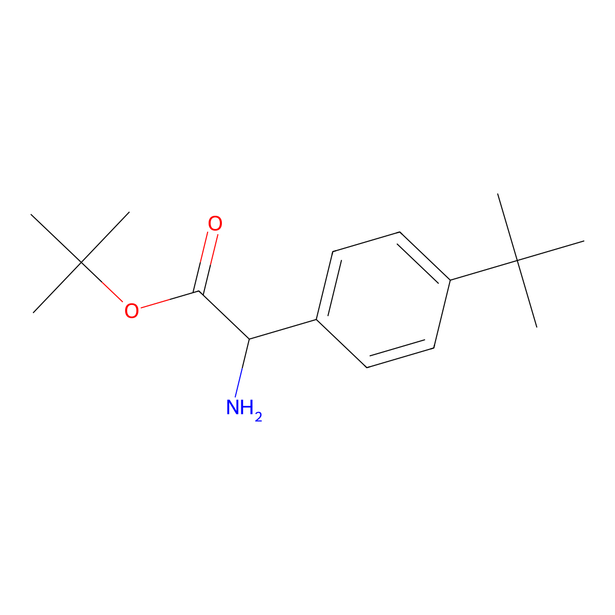 Tert-butyl 2-amino-2-(4-tert-butylphenyl)acetate molecular structure, CAS 2352020-72-3