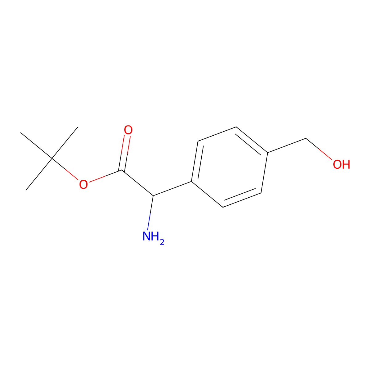 Tert-butyl 2-amino-2-[4-(hydroxymethyl)phenyl]acetate molecular structure, CAS 2352021-81-7