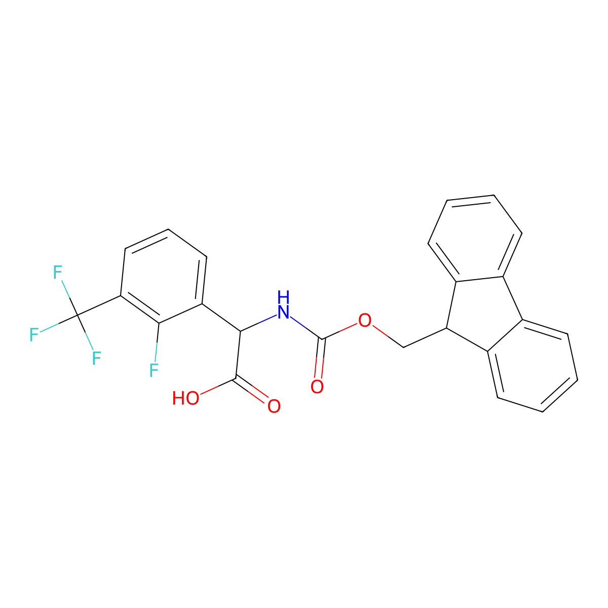 2-({[(9H-fluoren-9-yl)methoxy]carbonyl}amino)-2-[2-fluoro-3-(trifluoromethyl)phenyl]acetic acid molecular structure, CAS 2352023-22-2