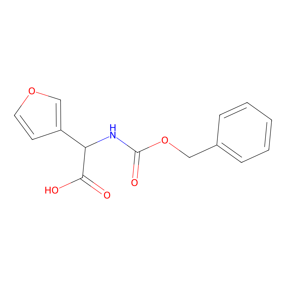2-{[(Benzyloxy)carbonyl]amino}-2-(furan-3-yl)acetic acid molecular structure, CAS 2352024-58-7