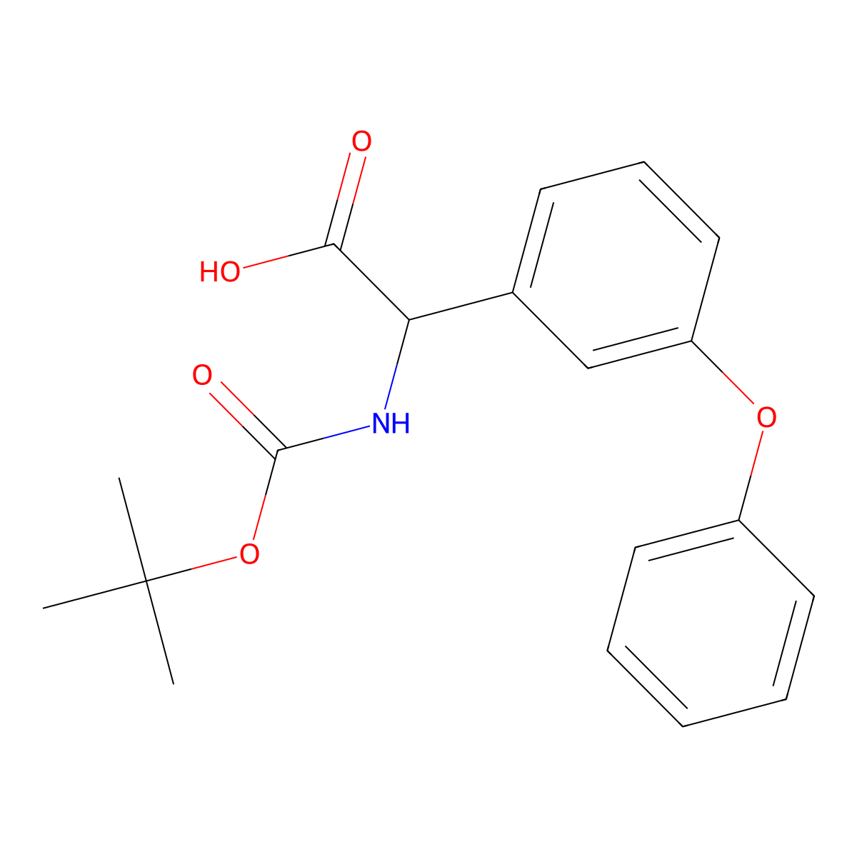 2-{[(Tert-butoxy)carbonyl]amino}-2-(3-phenoxyphenyl)acetic acid molecular structure, CAS 2352027-17-7