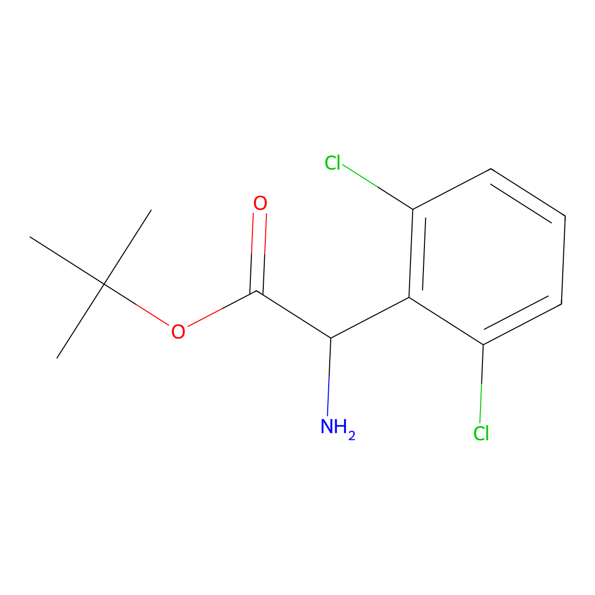 Tert-butyl 2-amino-2-(2,6-dichlorophenyl)acetate molecular structure, CAS 2352028-60-3